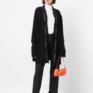 TWINSET intarsia-logo fringed cardi-coat  Size  S